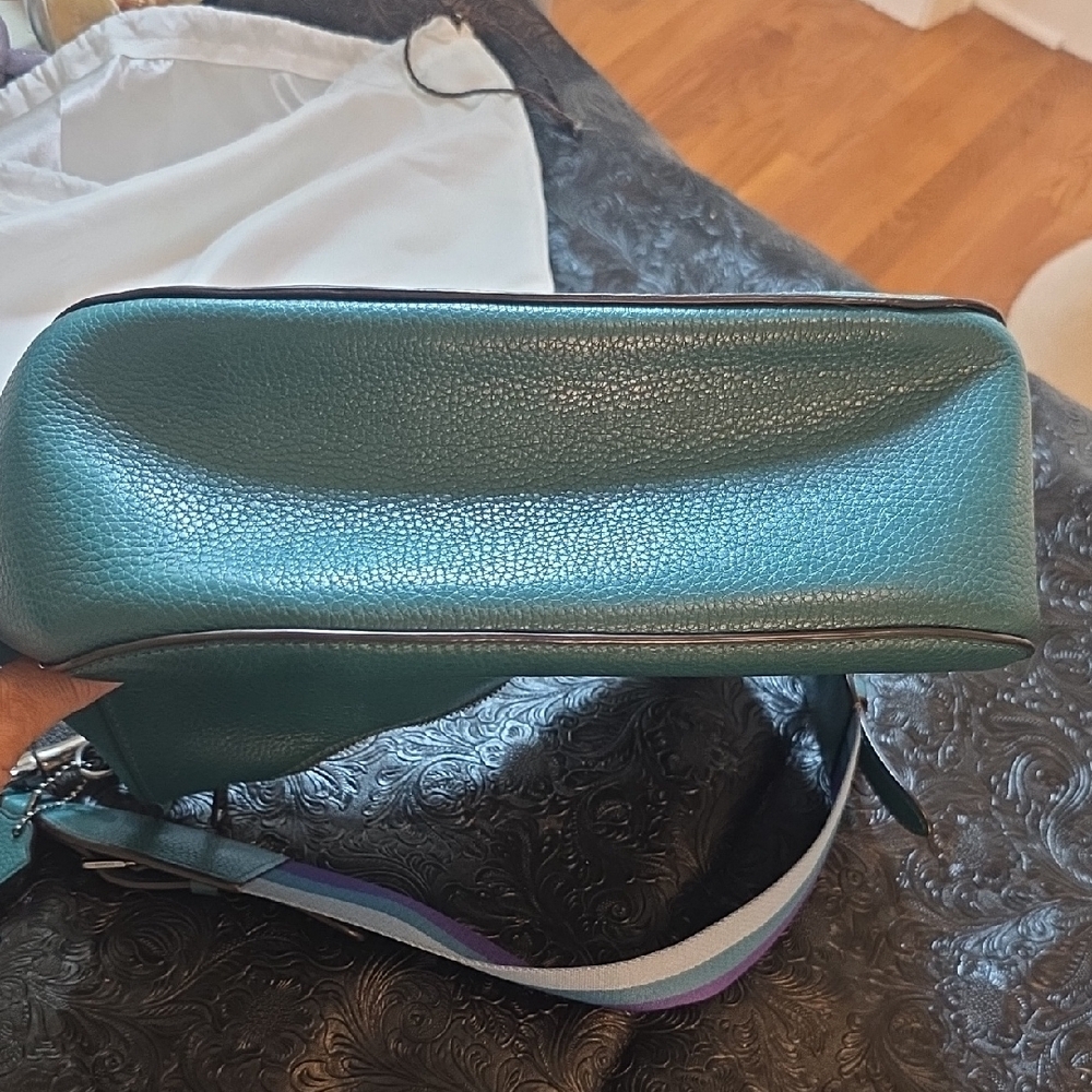 Coach Turquoise Leather Shoulder Bag Jes Hobo - Picture 5 of 9